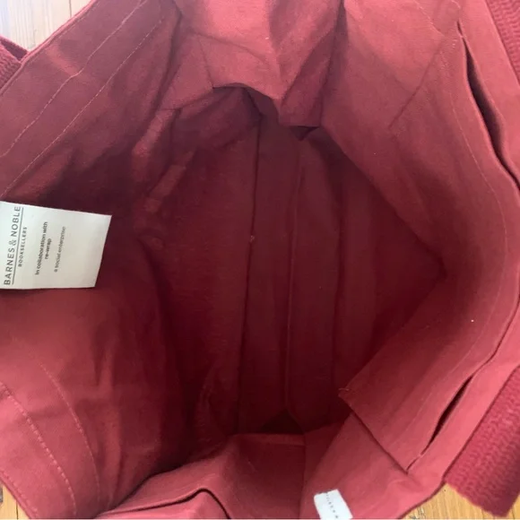 Barnes & Noble Limited Edition “Book Bag” Canvas Tote – Burgundy – NWT - Picture 8 of 8